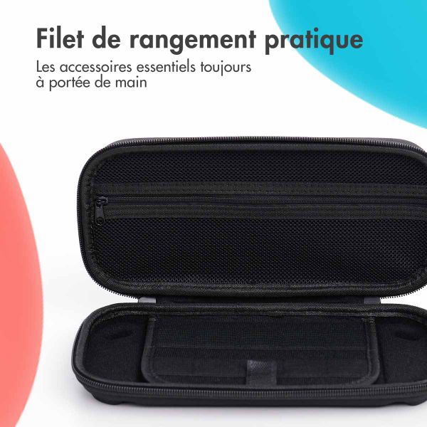 imoshion Etui Nintendo Switch avec poche zippée - Etui Nintendo Switch (OLED) avec poignée - Noir