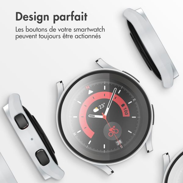 imoshion Coque rigide à couverture complète Samsung Galaxy Watch 5 - 44 mm - Argent