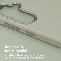 Accezz Coque arrière en cuir avec MagSafe Samsung Galaxy S26 - Light Grey