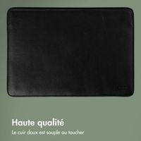 Accezz Leather Pochette ordinateur MacBook 15 pouces - Noir