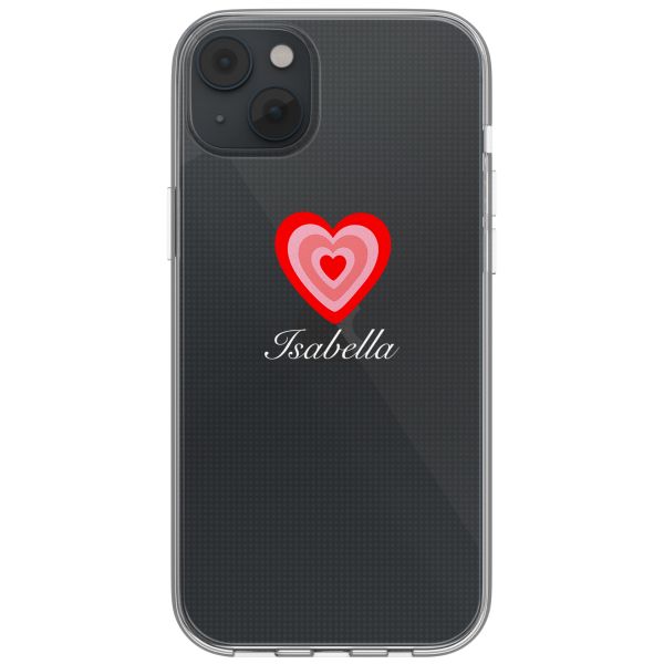 Coque personnalisée avec un cœur iPhone 14 - Transparent