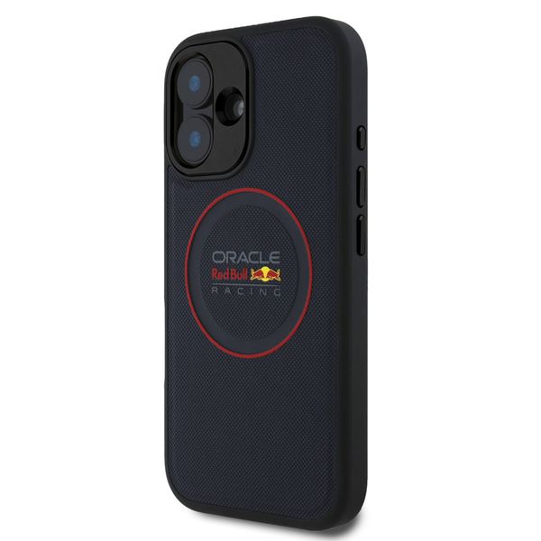 Red Bull Racing Coque en cuir PU maillé MagSafe Apple iPhone 16 - Navy