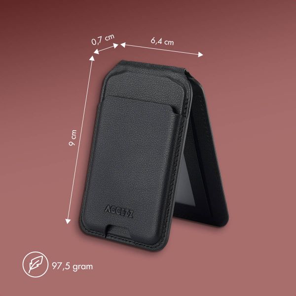Accezz Portefeuille en cuir avec support - Compatible avec MagSafe et Qi2 - Onyx Black