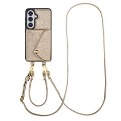 Selencia Coque de télephone Sera avec cordon et porte-cartes enveloppe Samsung Galaxy S26 - Champagne