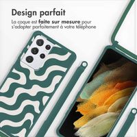 imoshion Coque design en silicone avec cordon Samsung Galaxy S21 Ultra - Petrol Green Groovy