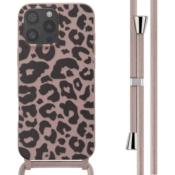 imoshion Coque design en silicone avec cordon iPhone 16 Pro Max - Animal Pink