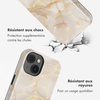 Selencia Coque arrière Vivid Tough avec MagSafe iPhone 14 - Golden Beige Marble