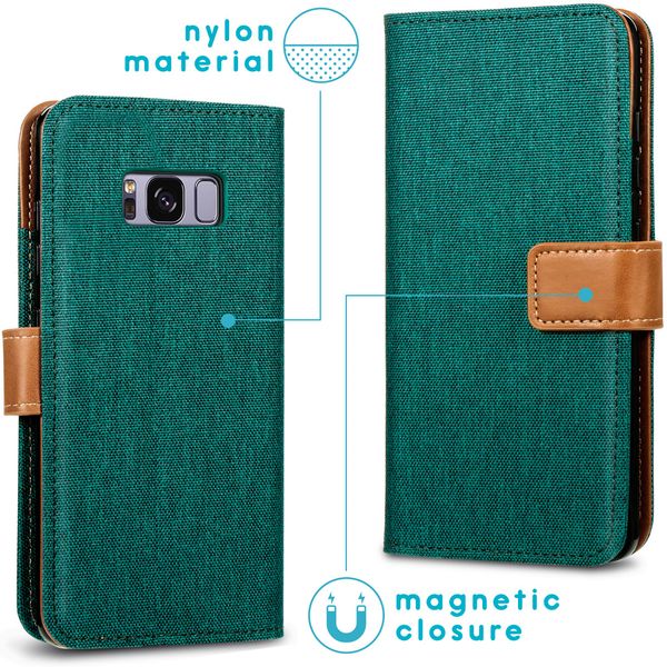 imoshion Étui de téléphone portefeuille Canvas Luxe Galaxy S8 - Vert