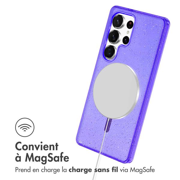 imoshion Coque Pailletée avec MagSafe Samsung Galaxy S24 Ultra - Paillettes Violet