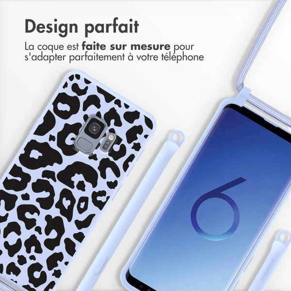 imoshion Coque design en silicone avec cordon Samsung Galaxy S9 - Animal Lila