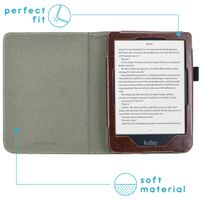 imoshion Étui de liseuse portefeuille en cuir végan Kobo Clara HD - Marron foncé