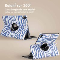 imoshion Coque tablette Design rotatif à 360° Apple iPad Air 5 (2022) / Air 4 (2020) - White Blue Stripes