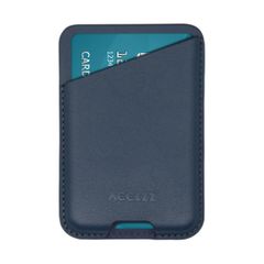 Accezz Leather Cardholder MagSafe - Porte-cartes avec MagSafe - Nightfall Blue