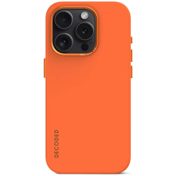 Decoded Coque en silicone MagSafe iPhone 15 Pro - Orange