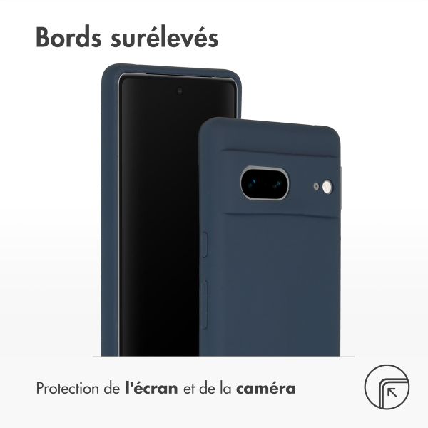 Accezz Coque Liquid Silicone Google Pixel 7 - Bleu foncé