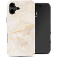 Selencia Coque arrière Vivid Apple iPhone 16 - Golden Beige Marble