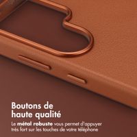 Accezz Coque arrière en cuir avec MagSafe Samsung Galaxy S26 Ultra - Sienna Brown