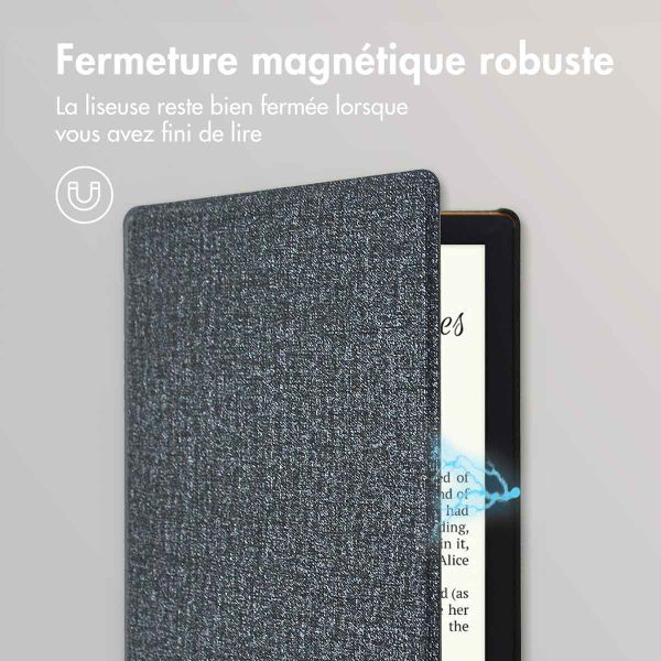 imoshion Étui de liseuse portefeuille Canvas Sleepcover Pocketbook Touch Lux 5 / HD 3 / Basic Lux 4 / Vivlio Lux 5 - Glitter Noir