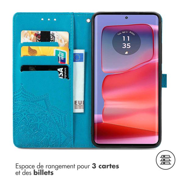 imoshion Etui de téléphone portefeuille Motorola Edge 50 Pro - Turquoise