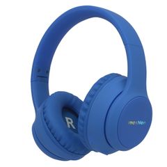 imoshion Casque sans fil pour enfants LED Light - Limiteur de décibels - Avec câble AUX - Cobalt Blue