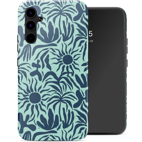 Selencia Coque arrière Vivid Tough Samsung Galaxy A34 - Tropical Vibes Light Blue