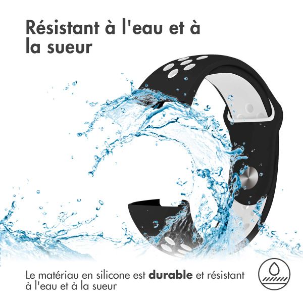 imoshion Bracelet sportif en silicone Fitbit Charge 3 / 4 - Noir / Blanc