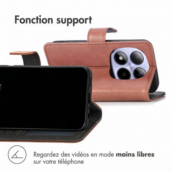 imoshion Étui de télephone portefeuille de luxe Xiaomi Redmi Note 15 Pro (4G) - Marron
