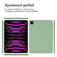 Accezz Coque Liquid Silicone avec porte-stylet Apple iPad Pro 11 (2022 / 2021 / 2020 / 2018) - Vert clair
