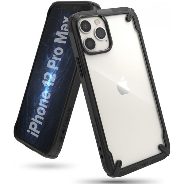 Ringke Coque Fusion X iPhone 12 Pro Max - Noir