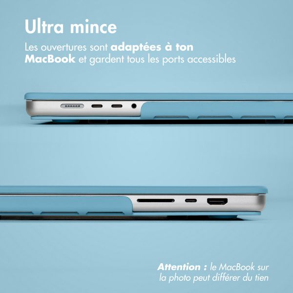 imoshion Coque rigide pour MacBook Pro 16 pouces (2021) / Pro 16 pouces (2023) M3 chip - A2485 / A2780 / A2991 / A3186 / A3403 - Soft Blue