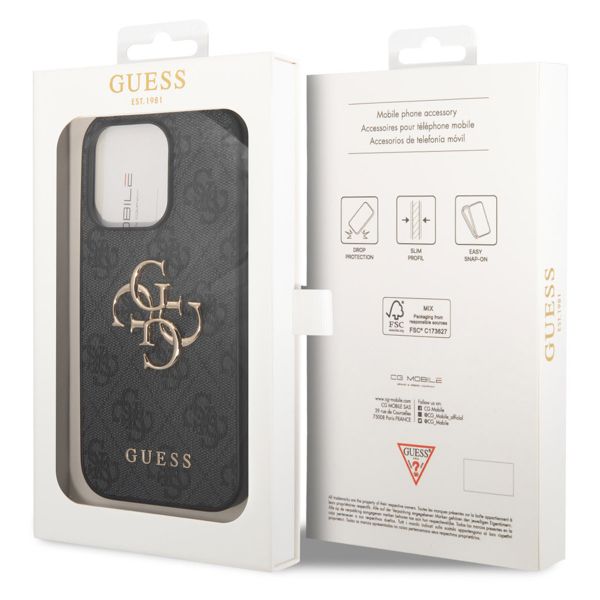 Guess Coque 4G Metal Logo Backcover Apple iPhone 14 Pro - Gris