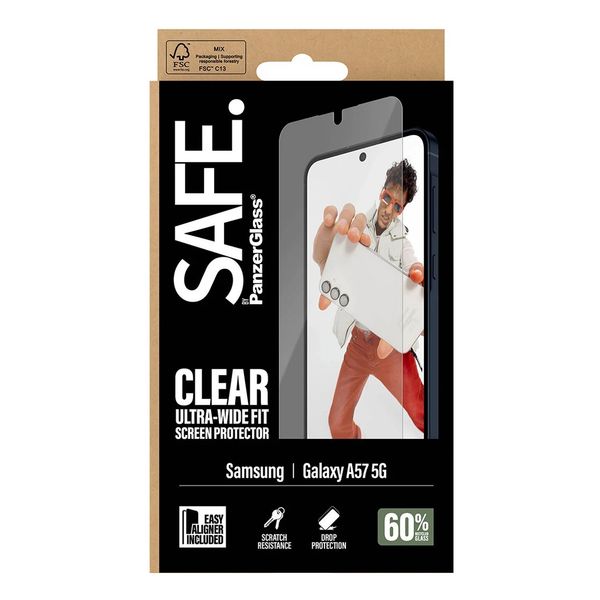 SAFE by PanzerGlass Protection d'écran Ultra-Wide Fit avec applicateur Samsung Galaxy A57 (5G)