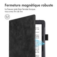 imoshion Étui de liseuse portefeuille avec strap et support Kobo Clara HD - Noir