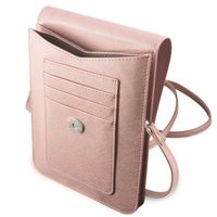 Guess Sac téléphone Saffiano Triangle - Convient aux smartphones jusqu'à 7 pouces - Rose