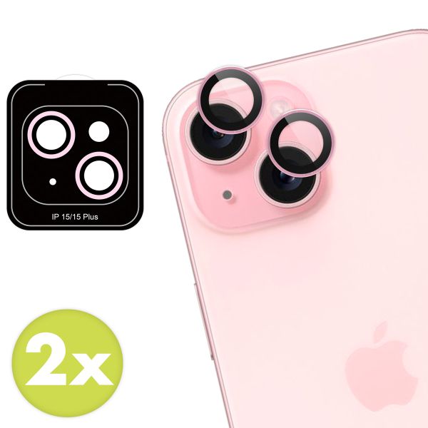 imoshion Lot de 2 protections d'objectif de caméra Apple iPhone 15 / 15 Plus - Pink
