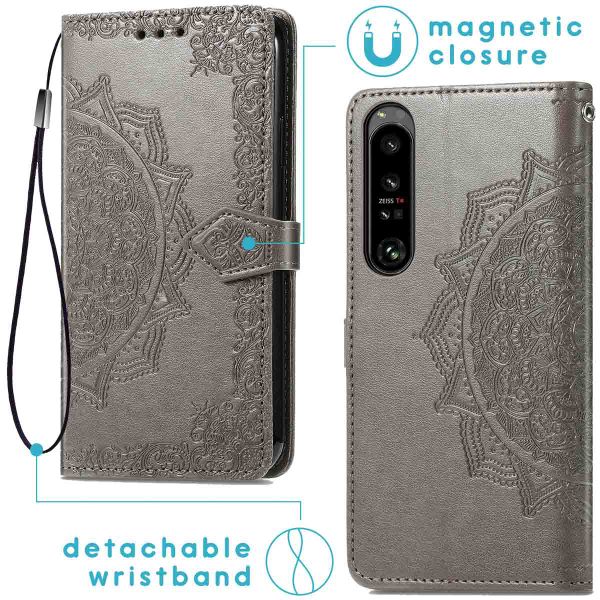 imoshion Etui de téléphone portefeuille Mandala Sony Xperia 1 IV - Gris