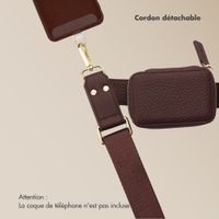 Selencia Cordon de téléphone avec petit sac - Mocha Brown