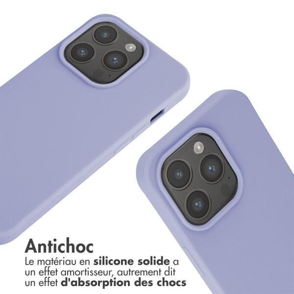imoshion Coque en silicone avec cordon Apple iPhone 15 Pro - Violet