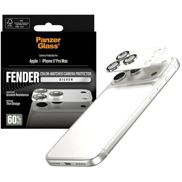 PanzerGlass Fender Protection Caméra iPhone 17 Pro Max - Silver