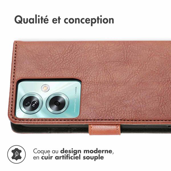 imoshion Étui de téléphone portefeuille Luxe pour Oppo A79 - Brun