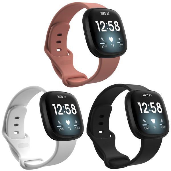 imoshion Multipack bracelet silicone le Fitbit Versa 4 / 3 / Sense (2) - Noir / Blanc / Orange