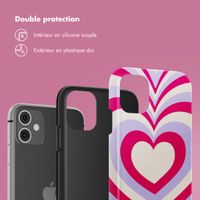 Selencia Coque arrière Vivid Apple iPhone 11 - Double Hearts Rubine Red Lilac