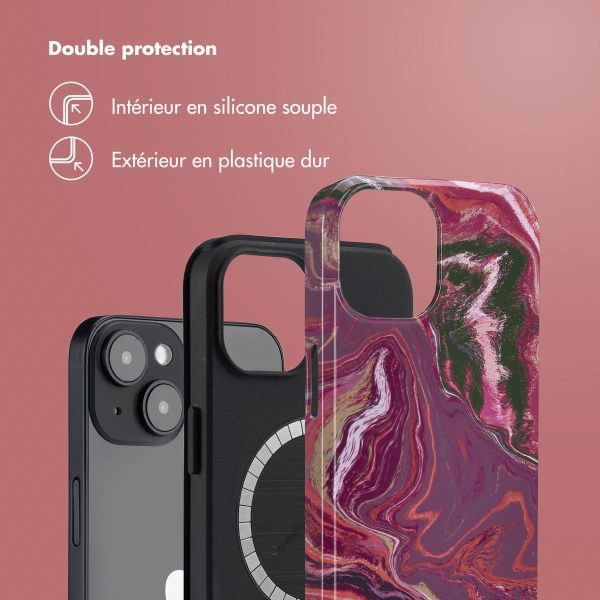 Selencia Coque arrière Vivid avec MagSafe Apple iPhone 14 - Marble Purple