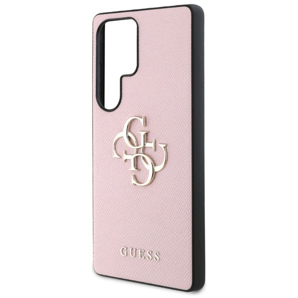 Guess Coque 4G Metal Logo Saffiano Samsung Galaxy S25 Ultra - Rose