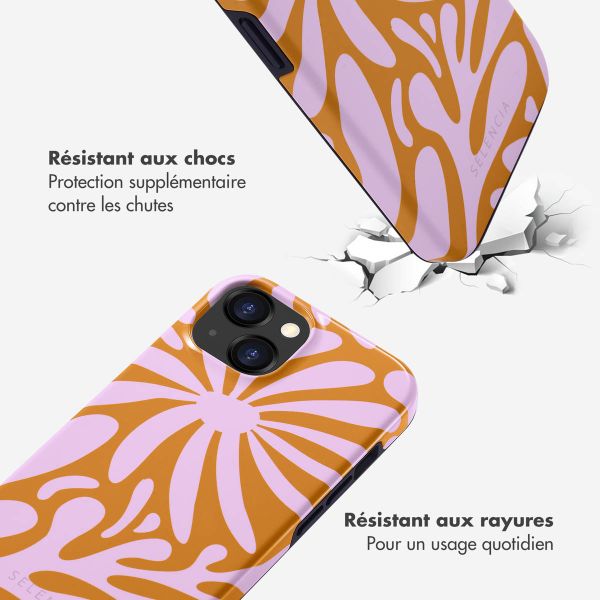 Selencia Coque arrière Vivid Apple iPhone 15 - Modern Bloom Pink