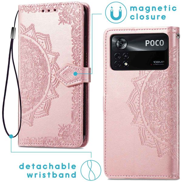 imoshion Etui de télephone Mandala Xiaomi Poco X4 Pro 5G - Rose Doré