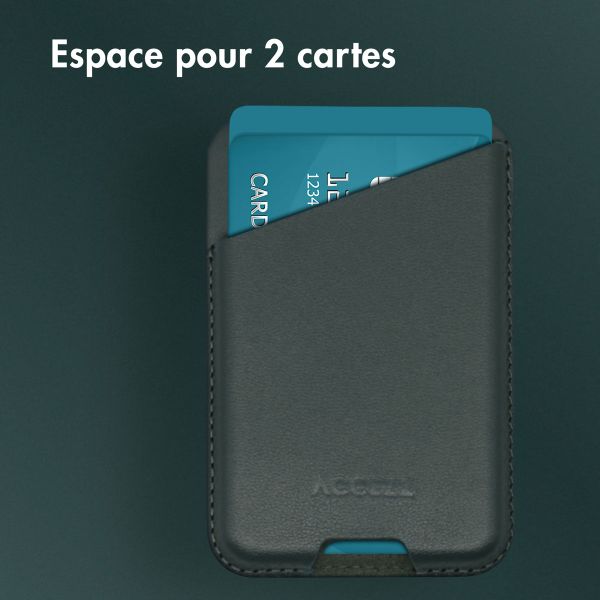 Accezz Porte-cartes en cuir - Compatible avec MagSafe et Qi2 - Cedar Green