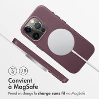 Accezz Coque arrière en cuir avec MagSafe Apple iPhone 15 Pro - Heath Purple