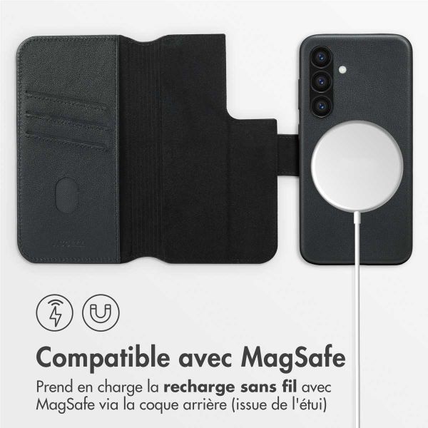 Accezz Étui de télephone portefeuille en cuir 2-en-1 avec MagSafe Samsung Galaxy S24 - Onyx Black