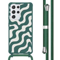 imoshion Coque design en silicone avec cordon Samsung Galaxy S21 Ultra - Petrol Green Groovy